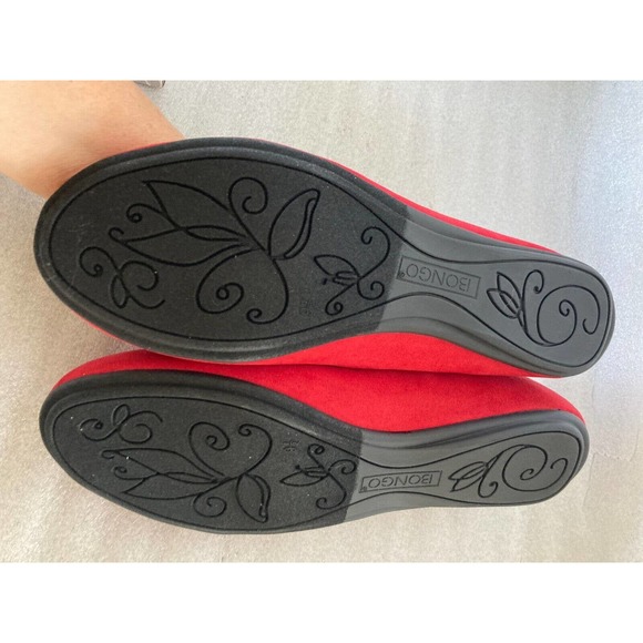 Bongo Womens Red Suede Flats Ballet Flat Shoes NIB 9.5M - Picture 2 of 9
